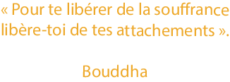Citation de Bouddha « Pour te libérer de la souffrance, libère-toi de tes attachements ».